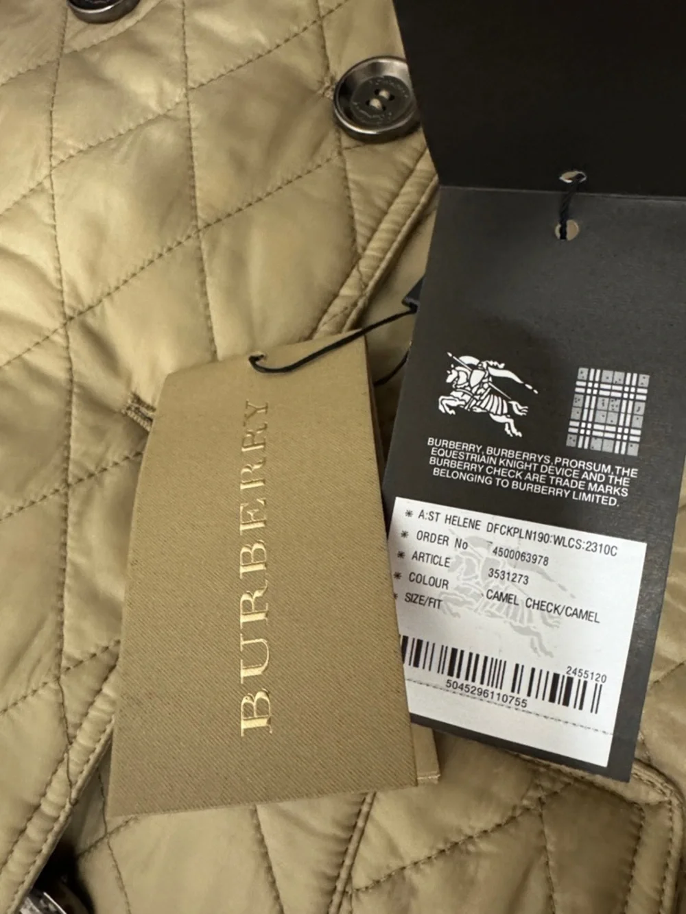 Burberry Quilted Double-Breasted Trench Coat in Beige - Picture 14 of 15